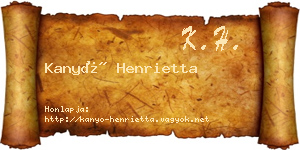 Kanyó Henrietta névjegykártya
