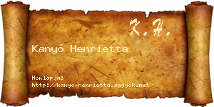 Kanyó Henrietta névjegykártya