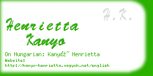 henrietta kanyo business card